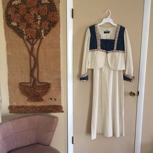 Black Label Gunne Sax Velvet Accent Dress 2pc